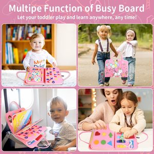 Tablero de Actividades de Fieltro, Juguete Educativo Montessori para Niños de 1 a 3 Años, Juguete de Aprendizaje Plegable, Juguete de <span class=keywords><strong>Terapia</strong></span> <span class=keywords><strong>Ocupacional</strong></span>, Diseño Portátil - Product Image 5
