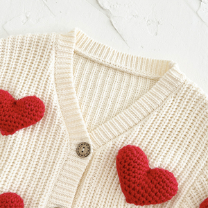 Bébé filles automne hiver à manches longues 100% coton pull respirant <span class=keywords><strong>Cardigan</strong></span> veste nouveau-né amour doux - Product Image 6