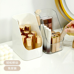 <b>Plastic</b> <b>Storage</b> <b>Box</b> Desktop Bathroom Vanity Lipstick Holder Cosmetic Organizer <b>White</b> Transparent No Lid 2L - Product Image 2