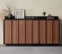 Buffet mobile de style médiéval, armoire à thé murale, meuble bas, armoire de rangement minimaliste en panneaux de particules, commode rétro