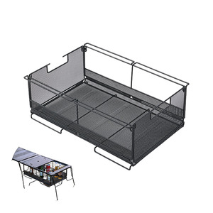 Cesta de Almacenamiento Plegable de Acero Inoxidable para Accesorios de Camping al Aire Libre con Compartimentos Divididos y Diseño Portátil - Product Image 1