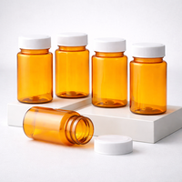 Qualité fiable, flacons en plastique PET de 80 ml, orange, anti-fuite, impression personnalisée, avec bouchon à vis, pour l'emballage de compléments alimentaires