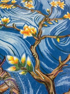 Заводская распродажа, настенная плитка с рисунком синего дерева и цветов, художественная стеклянная мозаика, стеклянная плитка, стеклянная мозаика, Золотая мозаика для дома, гостиницы, зала - Product Image 6