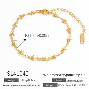 Fashionable 18k Gold Plated Stainless Steel <b>Charm</b> Bracelet Jewelry Women Simple High-End Design Versatile Light Luxury Jewelry - Product Image 6