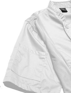 Giacca <span class=keywords><strong>da</strong></span> Chef manica corta in cotone con intarsio a rete brezza fresca su ogni lato sfiato <span class=keywords><strong>da</strong></span> Chef Coat ristorante Hotel uniforme <span class=keywords><strong>da</strong></span> <span class=keywords><strong>lavoro</strong></span> - Product Image 3