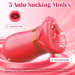 Vibrateur à succion et à poussée pour femmes, stimulateur de mamelons et de clitoris, œuf vibrant puissant, suceur de clitoris à léchage de langue, jouet sexuel, godemiché - Product Image 5