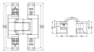 Juego de herrajes para puerta de <span class=keywords><strong>Granero</strong></span> oculta GD250 <span class=keywords><strong>bisagras</strong></span> de gabinete ocultas tipos de bisagra soss 204 - Product Image 3