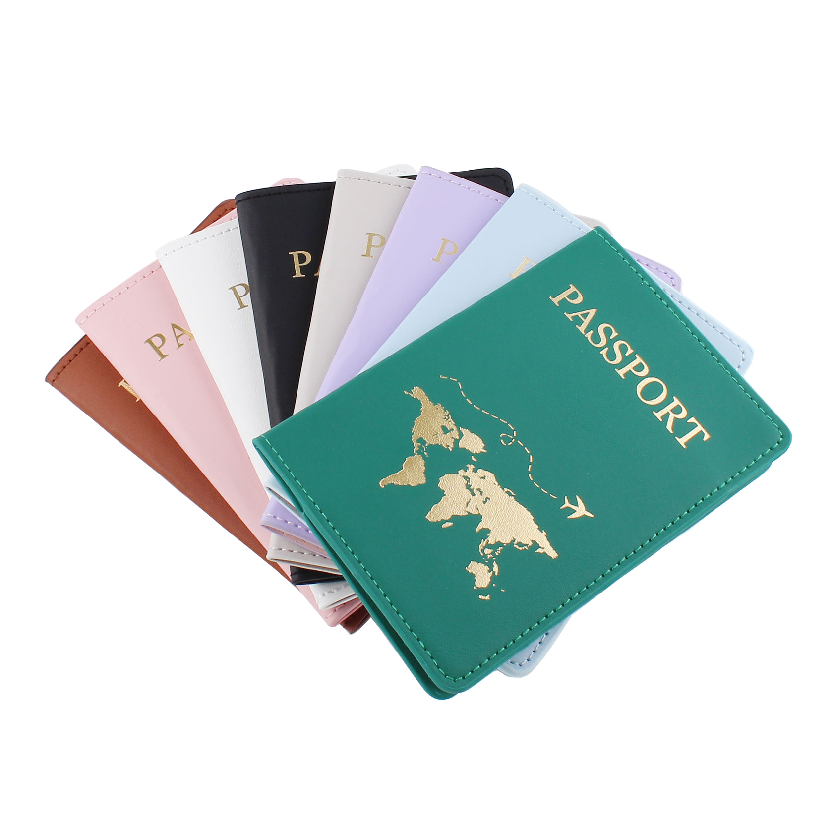 Leather Passport Cover Travel Wallet With Map Print