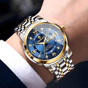 Montre OEM ODM Binbond 7169 à mouvement à quartz, étanche 30M, lumineuse, mode business, double calendrier, sertie de diamants - Product Image 2