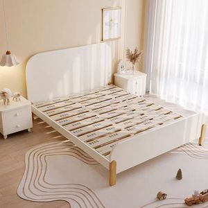 간단한 애쉬 우드 어린이 화이트 왁스 우드 소년과 소녀 작은 침대 간단한 작은 아파트 가정용 싱글 침대 - Product Image 3