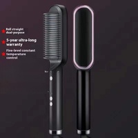 Peigne lisseur et boucleur électrique double fonction à ions négatifs, plaques céramiques, batterie, LED, garantie 1 an, usage domestique
