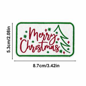 Parche Termoadhesivo de Estilo Conciso con Bordado de Dibujos Animados de Navidad: Santa Claus y Holly Jolly para Decoración de Sombreros - Product Image 2
