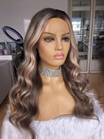 Peluca frontal de encaje HD 13x4 con ondas corporales rubias ombré, pre-arrancada, con línea de cabello natural, 100% cabello humano Remy para mujer, venta al por mayor
