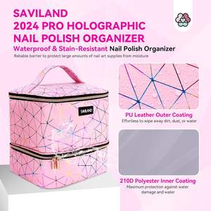 Échantillon gratuit de vente en gros d'usine Sac de rangement pour vernis à ongles Sac de rangement pour outils d'amélioration des ongles Sac d'huile essentielle cosmétique double couche - Product Image 6