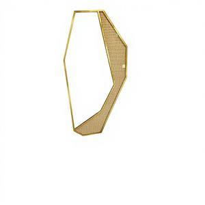 Miroir avec cadre en acier inoxydable revêtu de PVD avec verre stratifié en tissu Vasque de salle de bain élégante irrégulière - Product Image 1