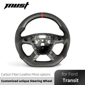 Volant personnalisé en fibre de carbone mate pour <span class=keywords><strong>Ford</strong></span> Transit <span class=keywords><strong>Connect</strong></span> Wagon <span class=keywords><strong>XL</strong></span> XLT Custom <span class=keywords><strong>Tourneo</strong></span> 2013-2019, amélioration de l'intérieur - Product Image 2
