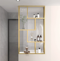 Étagère de séparation demi-murale moderne nordique pour salon salle de bain Changhong écran en verre entrée zone sèche et humide Table de lavage
