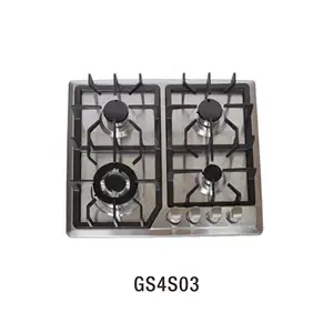 Rumah Memasak Peralatan Masak Stainless Steel 4 Mata Burner Besi Cor Burner Grill Dibangun Di Kompor Gas dengan Aksesoris