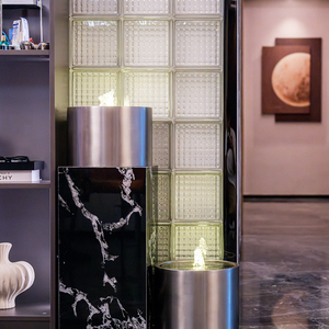 <span class=keywords><strong>Fontaine</strong></span> d'eau intérieure moderne en <span class=keywords><strong>acier</strong></span> inoxydable personnalisée Sculpture d'art pour centre commercial Salon d'entreprise - Product Image 6