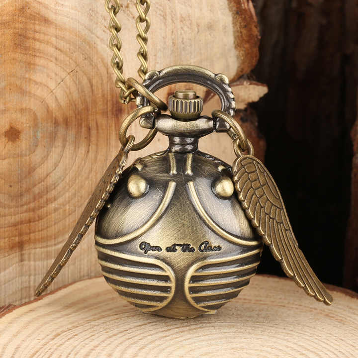 Necklace Chain Child's Pocket Watch Retro Snitch Ball Shaped