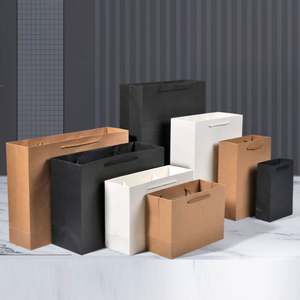 KM Free Design Custom Logo Matt Black Paper Clothing Packaging Gift Paper <b>Bag</b> <b>Shopping</b> <b>Bag</b> Luxury Paper <b>Bags</b> With Ribbon Handle - Product Image 3