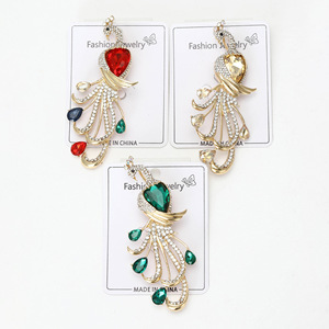 Broche Paon 2026, Style Ethnique Vintage Tendance, Plaqué Or Rose avec Strass, en Alliage pour Enfants, Mariage et Fiançailles - Product Image 3