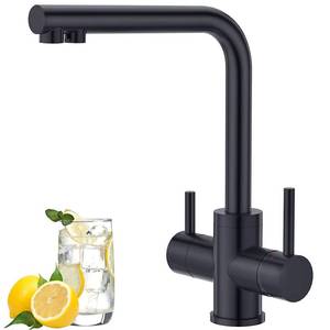 High-end 2 in 1 304 Stainless Steel Drinking Filter 3 Way Kitchen Sink Purified RO Water Faucet Mixer Tap - Product Image 5
