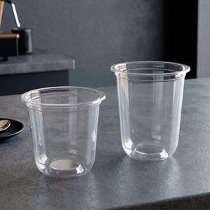 Gobelet à bulles en PP en forme de U de calibre 90 avec couvercle 12oz/16oz/24oz, gobelet en plastique jetable épais et rigide pour thé à bulles chaud ou froid, thé au lait - Product Image 6
