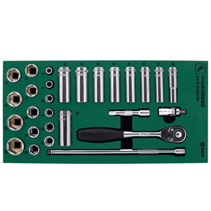 SATA <b>Socket</b> Set 1/2 In Hex Drive T-Handle Industrial Grade 5-66 Pieces - Product Image 3