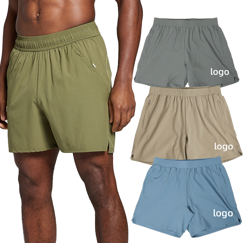 Lot de 2 shorts de sport pour hommes en jersey de 5 pouces shorts personnalisés sport légers délavés à l'acide ensembles de shorts pour hommes de taille plus vente en gros