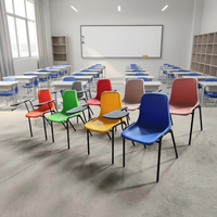Chaise de conférence scolaire en plastique, empilable, taille standard, design moderne, économique, pour salle de classe, fabriquée par un fabricant de mobilier d'étude.