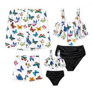 Maillot de bain thong de luxe personnalisé de haute qualité, imprimé feuilles, pour femme, collection assortie pour la famille - Product Image 6