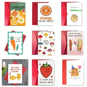 Cartes de vœux universelles TMEU pour les fêtes et anniversaires, à thème fruits et aliments, best-sellers transfrontaliers, impression couleur, forme rectangulaire - Product Image 3