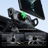 Support de Voiture Intelligent 2-en-1 à Rotation Automatique pour Téléphone/Tablette – Fixation sur Grille d'Aération Rotative à Touche Unique pour Smartphone/Tablette