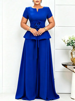 Ensemble 2 pièces pour femme, chemisier élégant à volants et pantalon palazzo, parfait pour les cocktails, les bals et les événements formels
