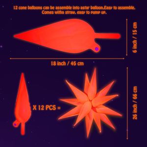 Kit de ballons étoiles fluorescents écologiques pour fêtes de Noël, arches/guirlandes néon en feuille d'aluminium pour anniversaires - Product Image 3