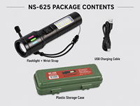 Lampe torche LED portable EDC, résistante à l'eau IP65, 7 modes d'éclairage, mise au point réglable, camping, alliage d'aluminium, rechargeable