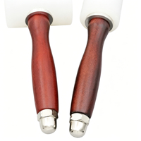 Marteau de maroquinerie en forme de T, tête en nylon, manche en bois pour outils de poinçonnage et d'estampage du cuir DIY