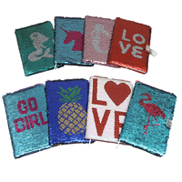 Carnet à sequins réversible double face format A5, reliure à feuilles mobiles, couverture brillante avec sequins écailleux par sublimation