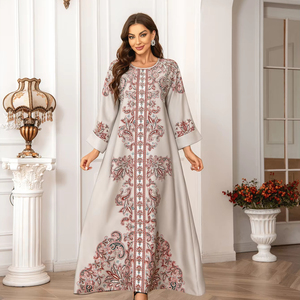 white christmas dresses Hooded Butterfly Kaftan Dress Set 3 Pcs Long Dress Silver Beads & Embroidery Black Black / L main image 1