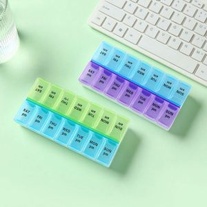 28 Compartments Weekly <b>Pill</b> <b>Organiser</b> Box Plastic Customizable Color & Logo - Product Image 2
