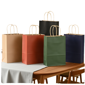 Bolsas de Compra de Papel Kraft Rojo Vino Personalizadas, Biodegradables, con Asas, Impresión Digital, Cinta, 26*12*31.5cm, para Ropa y Centros Comerciales - Product Image 1