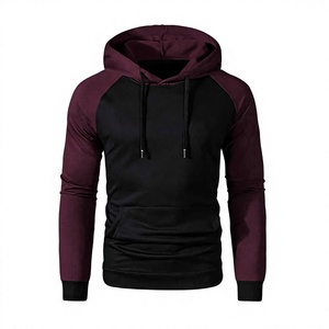Custom <b>Men's</b> Color Block Hooded Pullover <b>Hoodie</b> 100% Cotton <b>Sherpa</b> Lined Pocket Regular Fit Winter Casual Sweatshirt - Product Image 3