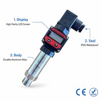 Transmetteur de pression numérique à affichage siliciumérythré CHUANGJIN CJBP compact en acier inoxydable IP65 4-20mA, alimentation 9-30VDC pour gaz