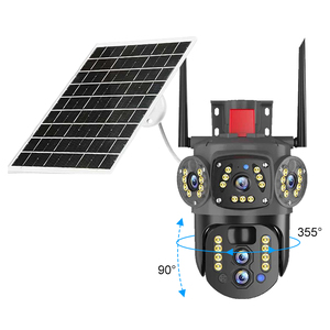 2 렌즈 10 배 줌 4G 태양 광 카메라 <span class=keywords><strong>360</strong></span> 도 휴대 전화 원격 야외 야간 투시경 홈 보안 고화질 배터리 - Product Image 2