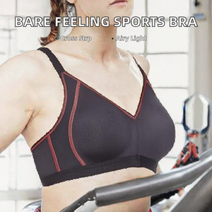 Feeling Simple Sports Bra Seamless Breathable Lightweight Printed Front Crisscross Straps Compression Removable <b>Pads</b> - Product Image 2