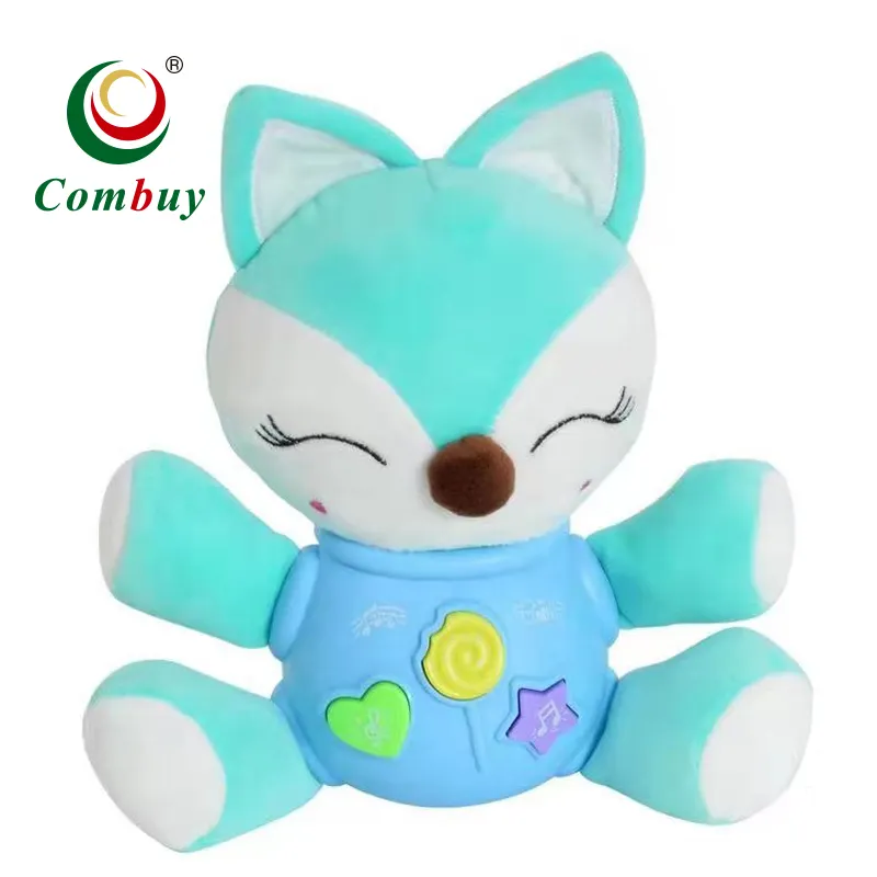 Soothing music light soft plush lovely animal baby stuffed toy