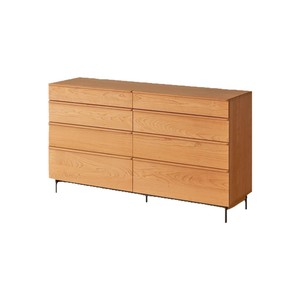 Meuble Euler, commode à huit tiroirs en bois massif de style nordique, bois de cerisier, rangement pour chambre à coucher, salon, armoire multifonctionnelle - Product Image 5