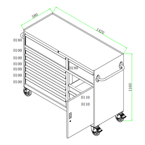 Chariot d'atelier robuste en acier inoxydable Rockshell avec tiroirs verrouillables, personnalisable (OEM) pour atelier de réparation automobile - Product Image 2
