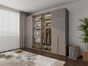 Armadio Doppio Contemporaneo con Ante a Specchio a Tutta Altezza, Progettato per lo Stoccaggio in Camere Condivise - Product Image 5